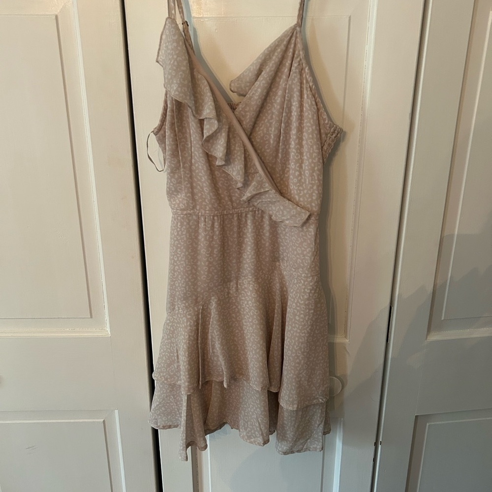 Cream Ruffled Jumpsuit with Spaghetti Straps